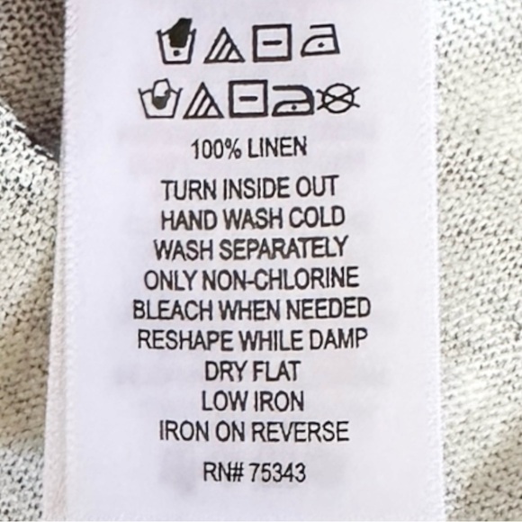 Rachel Zoe 100% Linen Floral Print Boho Short Sleeve Tee Size 3X NWT V-neck - Picture 8 of 8